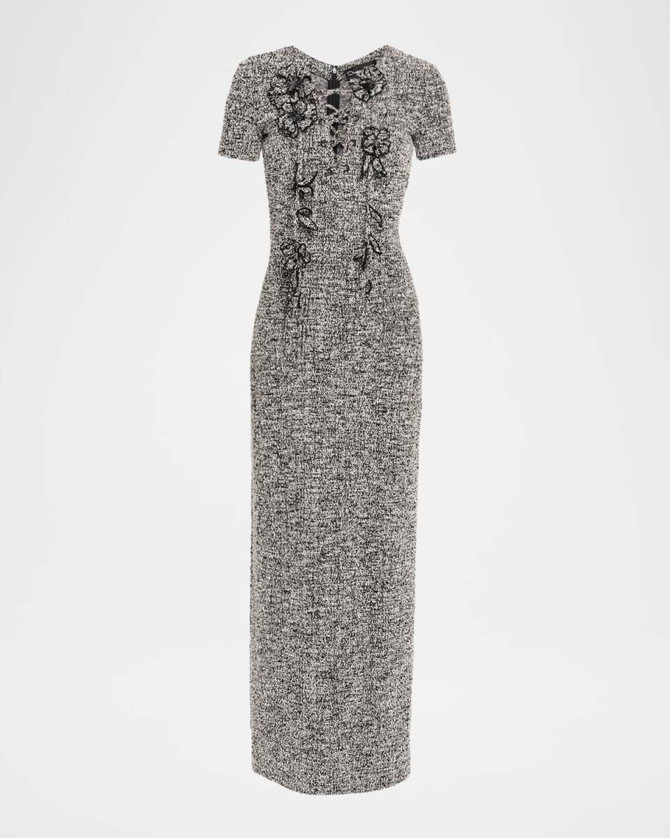 Boucle Jersey Tweed Midi Day Dress